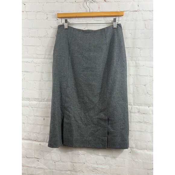 Coco Beland For Roth Le Cover Wool Skirt Womens Size 6 Gray Career Minimalist - Picture 2 of 7